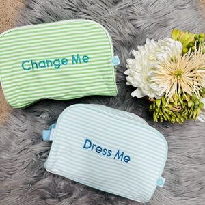 Easy baby -Striped Green/blue striped organizer pouches